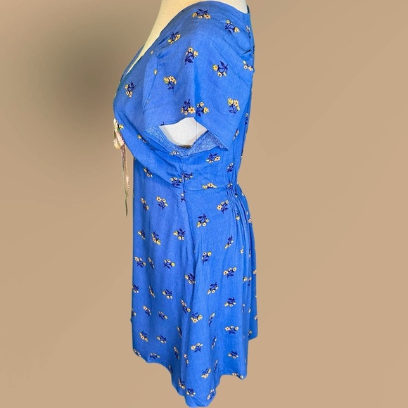 NWT Free People ‘Everyone’s Favorite Mini Dress’ in “Dutch Blue Combo” Size XS - Picture 8 of 16
